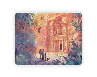 Petra Treasury Kids Jigsaw Puzzle 30 Pieces Educational Watercolor World Landmark Scene for Preschool Learning