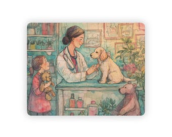 Pet Veterinarian Visit Kids Jigsaw Puzzle 30 Pieces Educational Watercolor Scene Teaching Care and Kindness for Preschool Learning