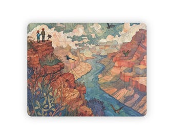 Grand Canyon Kids Jigsaw Puzzle 30 Pieces Educational Watercolor National Park Scene for Preschool Learning and Nature Discovery