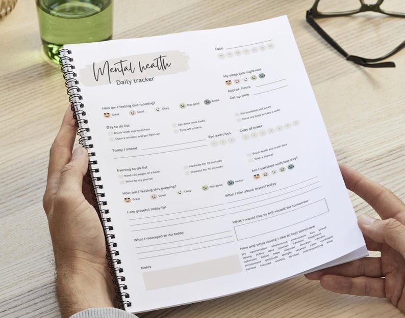 Mental Health Daily Tracker – Printable Self Care Journal – Daily ...