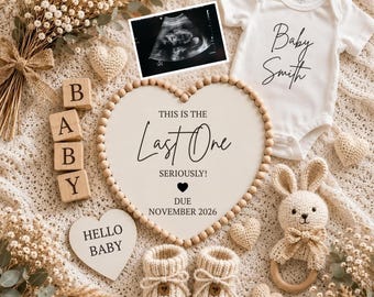 Last One Pregnancy Announcement Digital, The Grand Finale Baby Reveal, Editable General Neutral Social Media Template (Digital Downloadd