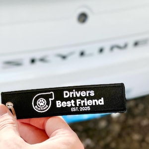 Turbo Paw Keychain for Car Lovers – Dog Owner Gift - JDM Jet Tag - Drivers Best Friend Double Sided Embroidered Keychain