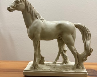 Vintage 80er Jahre Anne-Jo Handmade Los Angeles Keramik Reiter Skulptur