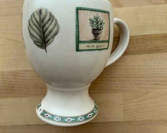 Vintage 90er Jahre Pfaltzgraff NATUREWOOD Stonewear Footed Podestal 6 Kaffeetassen USA