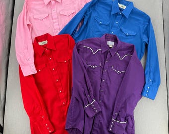 Vintage Mesquite Rockmount Western Yoke Ranchwear Lot 4 Pearl Snap Shirts Men