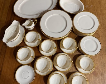 Vintage Lenox Tuxedo Gold J-33 Made USA 51-teiliges elegantes formelles China-Set