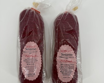 BERNAT Sesame Germantown Pull Pouch 100% Virgin Wool 4024 Raspberry 2 Skeins