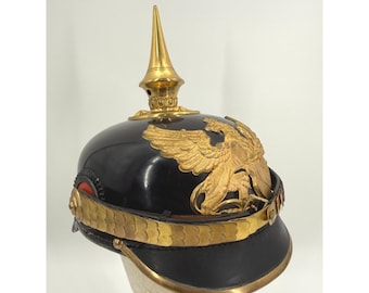 Rare Imperial German Baden Officer EREL Fiber-Helm Pickelhaube Helmet Superb