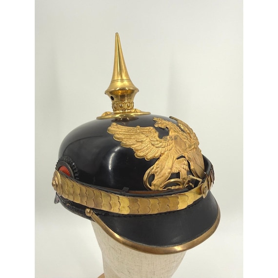 Rare Imperial German Baden Officer EREL Fiber-Helm Pickelhaube Helmet Superb