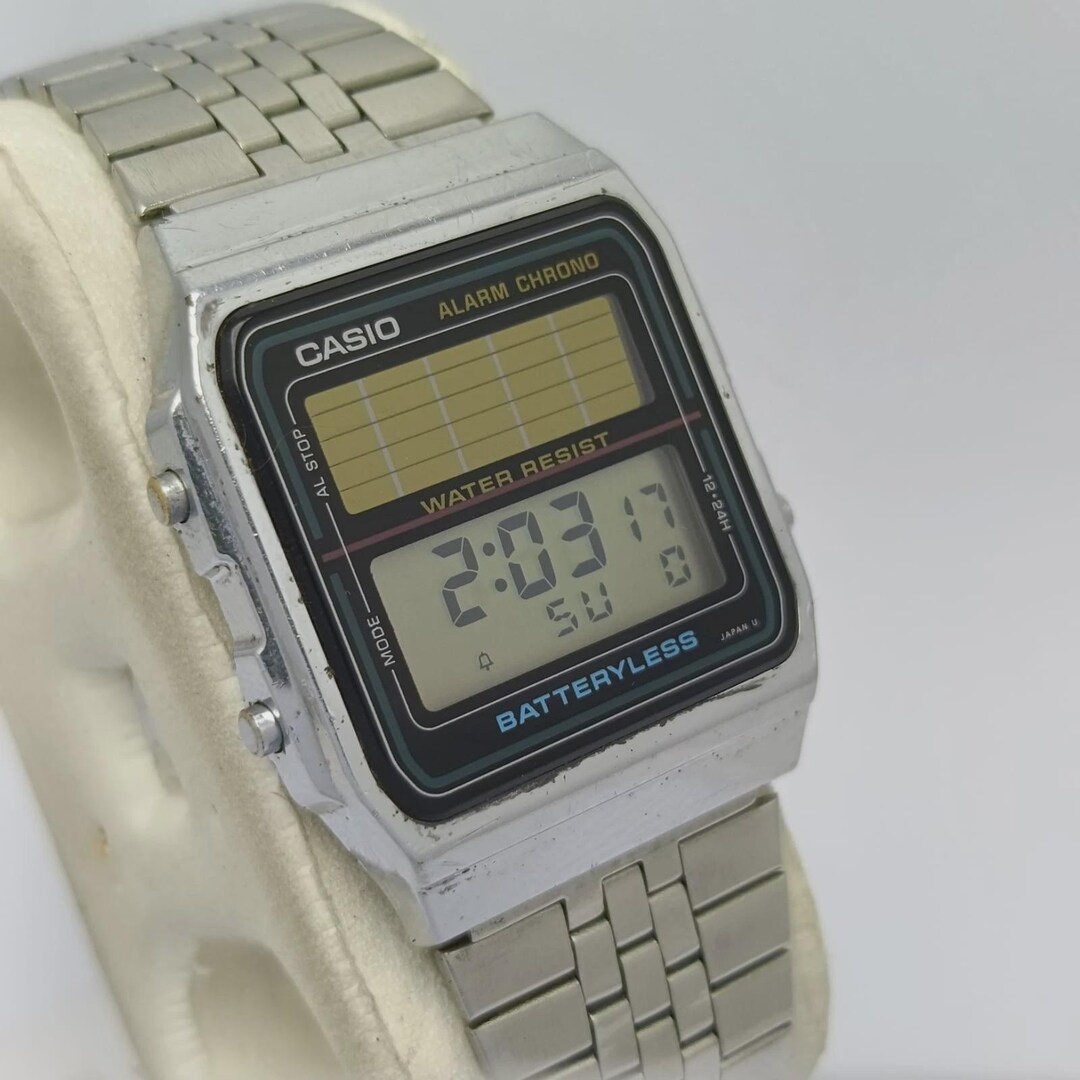 Casio AL-180 Module 668 Solar Batteryless Alarm Chrono Vintage Men’s ...