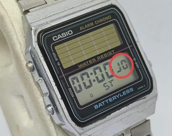 Casio AL-180 Module 668 Solar Batteryless Alarm Chrono Vintage