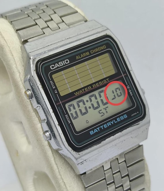 Casio AL-180 Module 668 Solar Batteryless Alarm Chrono Vintage