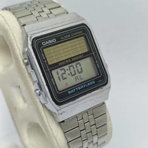 Casio AL-180 Module 668 Solar Batteryless Alarm Chrono Vintage