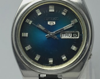 SEIKO 5 Automatic 6119-7460 Day/date Blue Dial Vintage Men's Watch