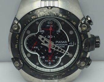 Orologio da uomo al quarzo PULSAR Chronograph 7T62-X138 per pezzi di ricambio