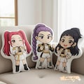 Cute Chibi Huntrix Pillow, Rumi Mira Zoey Warrior Plush, Kpop Demon Hunter Plush, Personalized Kids Gift, Christmas Gift