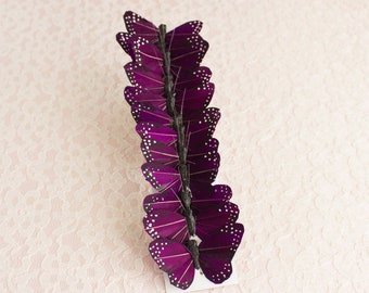 Cabernet Purple One Dozen Feather Butterflies 12 Monarch 2 Inch Wingspan Butterfly Cake Toppers Wedding Bouquet Bridal Shower Gifts Decor