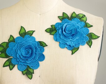 RETRO OLD BLUE TURQUOISE KATH KIDSTON DESIGN TRAILING FLOWER KNOB DRAWER PULL