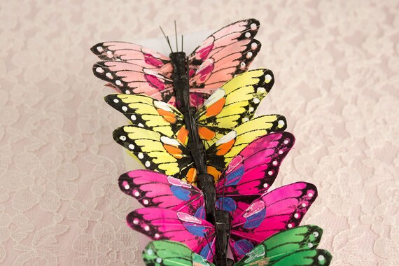 Monarch Butterfly Decor, Feather Butterfly Decorations Set of 12
