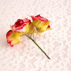 Mauve Heirloom Two Tone Paper Flowers / Curled Petals / 25 Mm Roses ...