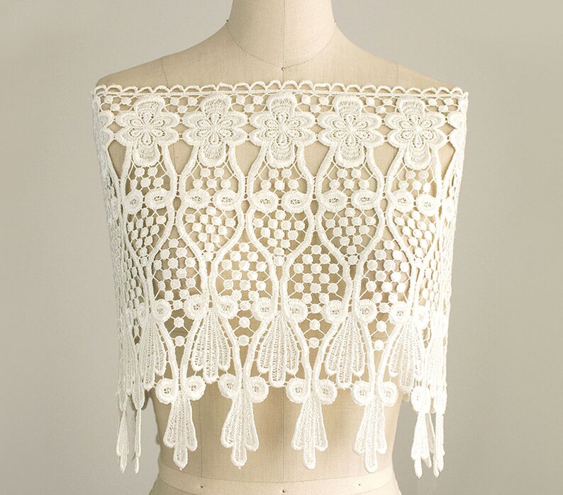 NEW ITEM! Marissa Extra Large Decadent Ivory Lace Venise Fringe Trim Wedding Dress Lace Bridal Lace