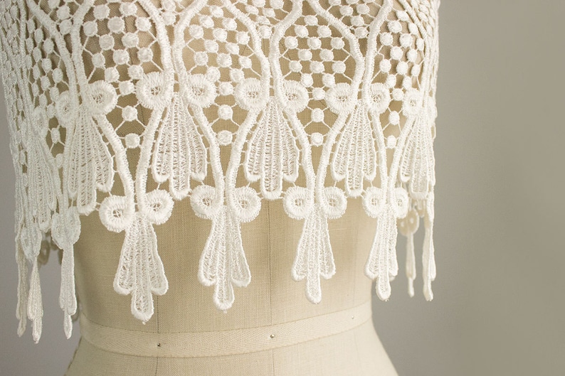 NEW ITEM! Marissa Extra Large Decadent Ivory Lace Venise Fringe Trim Wedding Dress Lace Bridal Lace