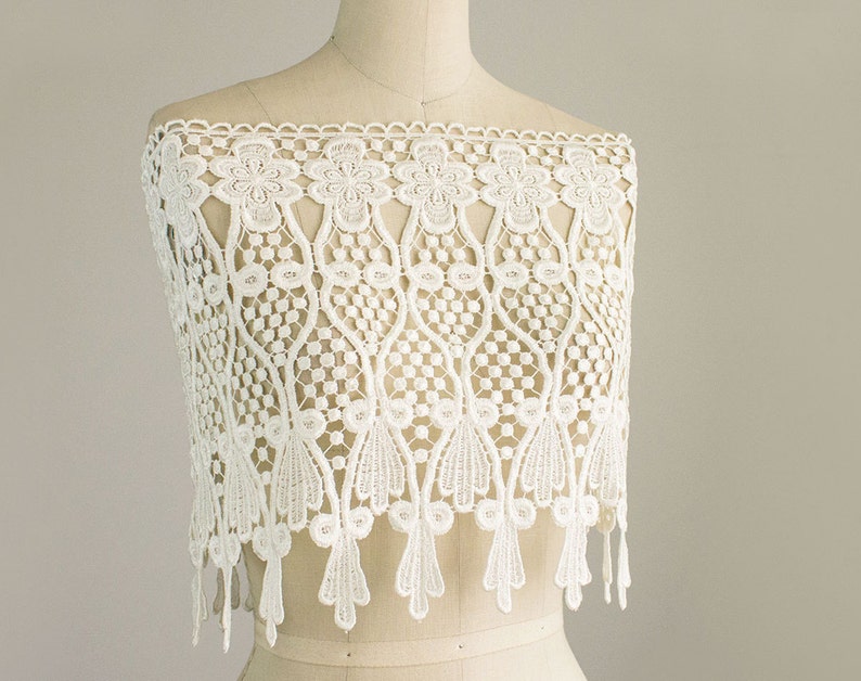 NEW ITEM! Marissa Extra Large Decadent Ivory Lace Venise Fringe Trim Wedding Dress Lace Bridal Lace
