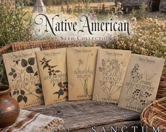 Native American Garden Seed Collection | Rare Edible Frontier Plants | Saskatoon, Prairie Turnip, Strawberry Spinach