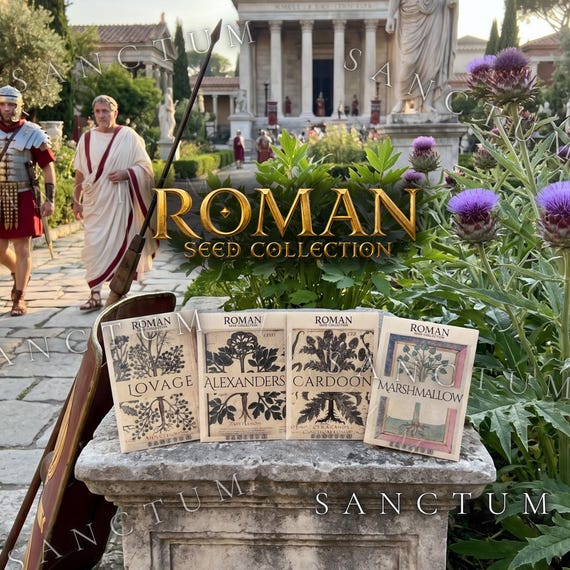 Roman Garden Seed Collection | 4 Rare Edible Ancient Roman Plants | Unique Vegetables Alexanders, Cardoon, Lovage