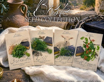 Bible Garden Seed Collection | 4 Edible Faith Inspired Plants | Grow God's Scripture Unique Herbs & Vegetables