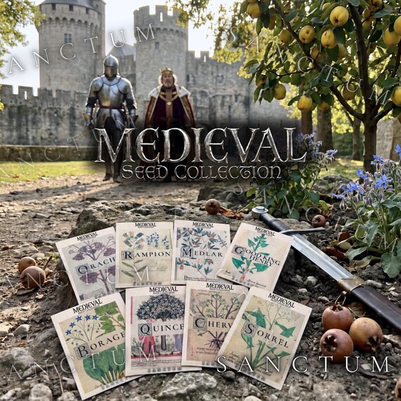 Medieval Garden Seed Collection | 8 Rare Edible Medieval Plants | Good King Henry, Rampion, Orach, Medlar