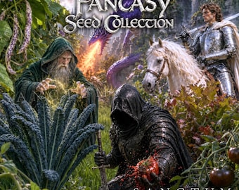 Dark Fantasy Garden Seed Collection | 4 Rare Edible Plants | Black Tomato, Dragon Bean | Collectible Packaging
