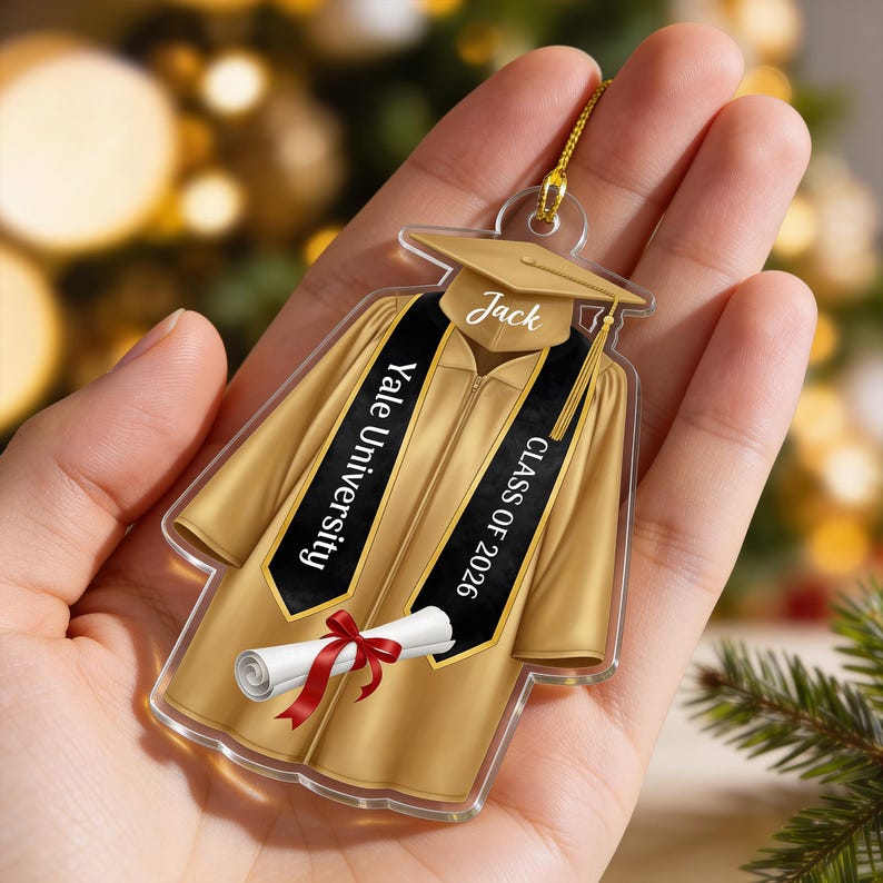 Personalized Graduation Ornament - Custom Name, School Name, Class of ...