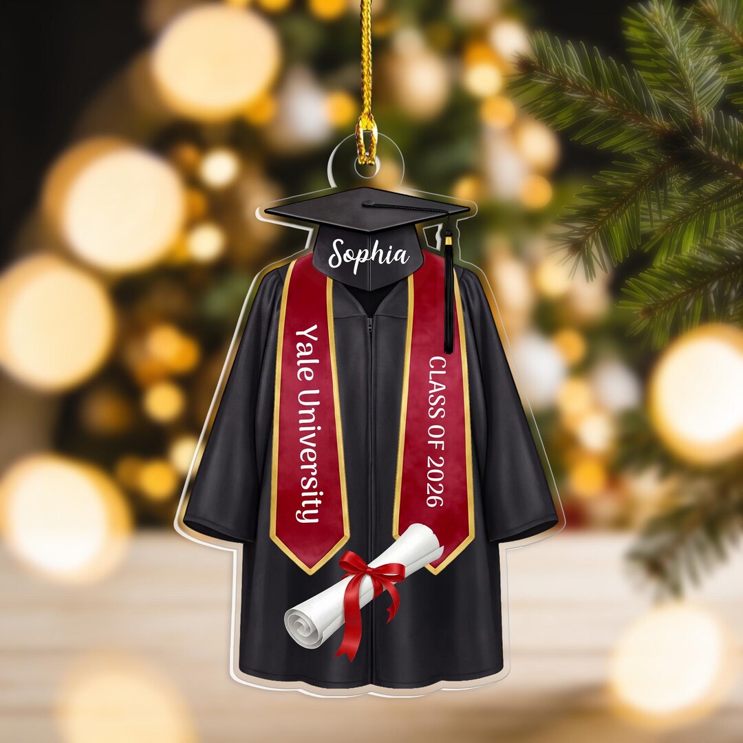 Personalized Graduation Ornament - Custom Name, School Name, Class of ...