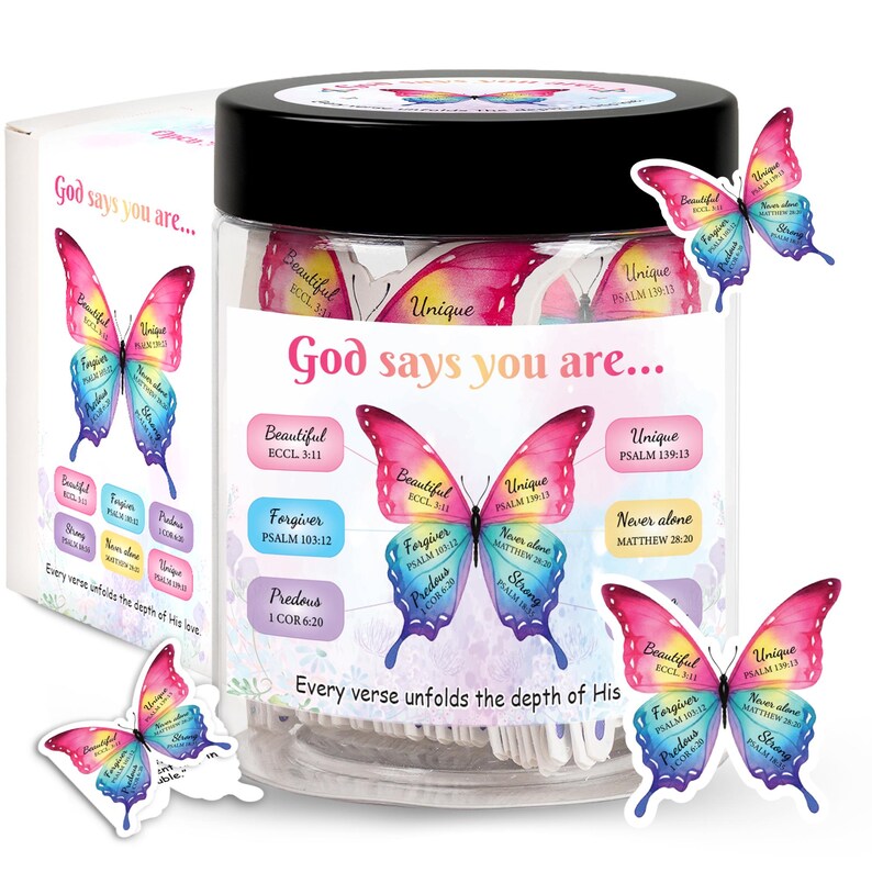 God Says You Are Affirmation Jar, Bible Verse Cards for Women ...