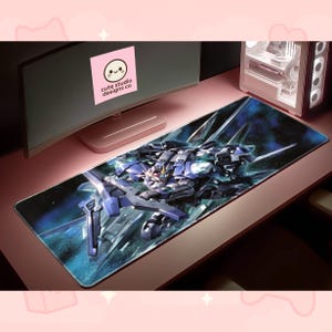 Gundam Mecha Mousepad | Space Battle Desk Mat | Anime Robot Gaming Pad | Large Keyboard Gift for Fans