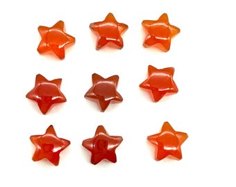 Natural Carnelian Star Shape Beads, AAA Carnelian Smooth Hand Carved Star Beads 10 MM, Jewelry Making Wholesale Gemstone Star Charms