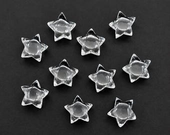 AAA Crystal Quartz Star Shape Briolette's, Natural Crystal Smooth Star Beads 10 MM, Jewelry Making Wholesale Gemstone Charms
