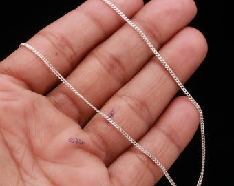 925スターリングシルバー3mmメンズカーブリンクネックレスチェーン