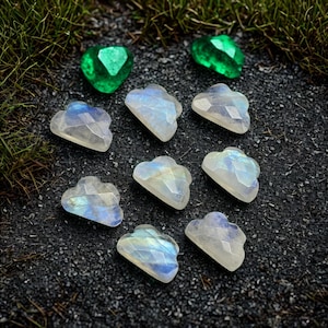 Natural Rainbow Moonstone Cloud Shape Briolette's, Faceted Flashy Rainbow Moonstone Cloud Shape Beads,  Cloud Shape Wholesale Beads, 8X12 MM