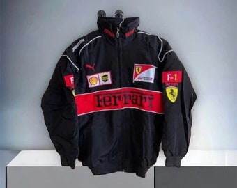 Geborduurd Ferrari F1 Jacket Racing Jacket Formule 1 Vintage vintage unisex Y2K 90s StreetwearRacing Kerstcadeau Herenkleding