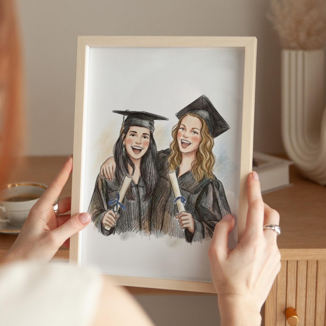 Custom Graduation Portrait Illustration | Personalized Friends, College ...