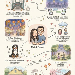 Custom Love Story Map, Personalized Relationship Timeline (digital File ...