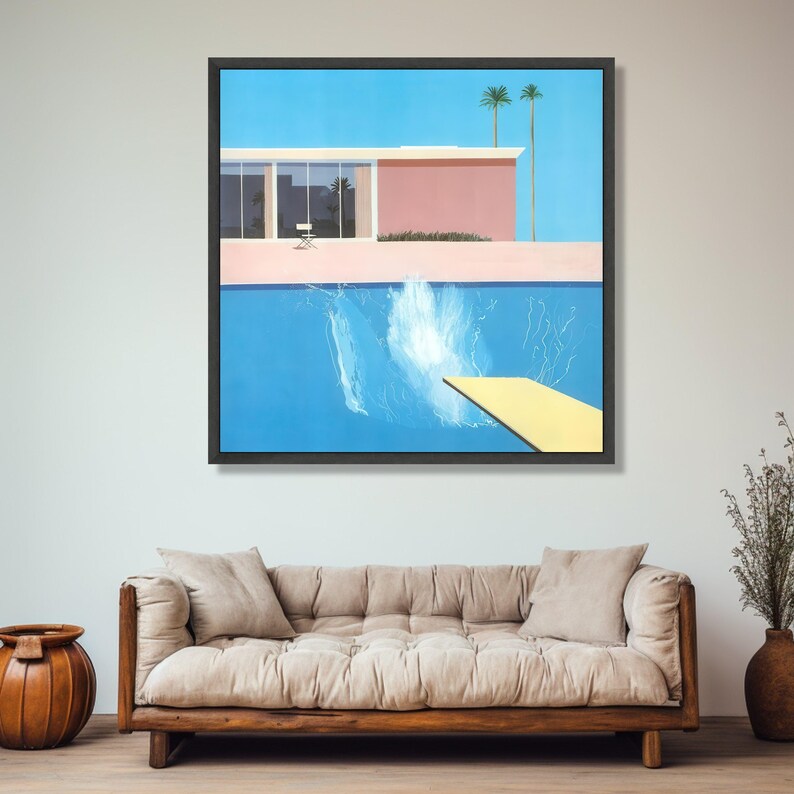 David Hockney Swimming Pool Canvas Print, Mid-century Modern Wall Art ...