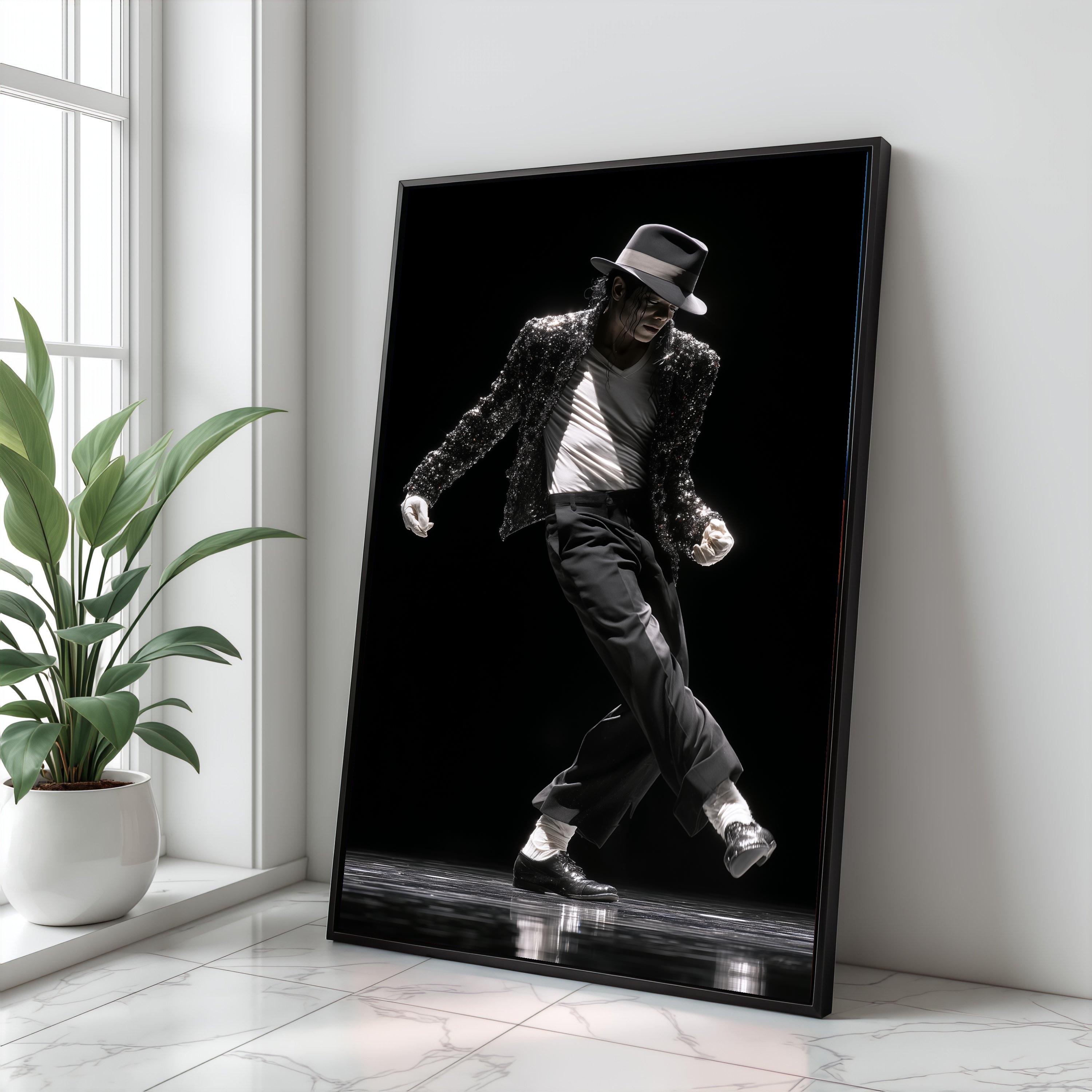 Michael Jackson Dance Pose Canvas Art, Retro Music Legend Print