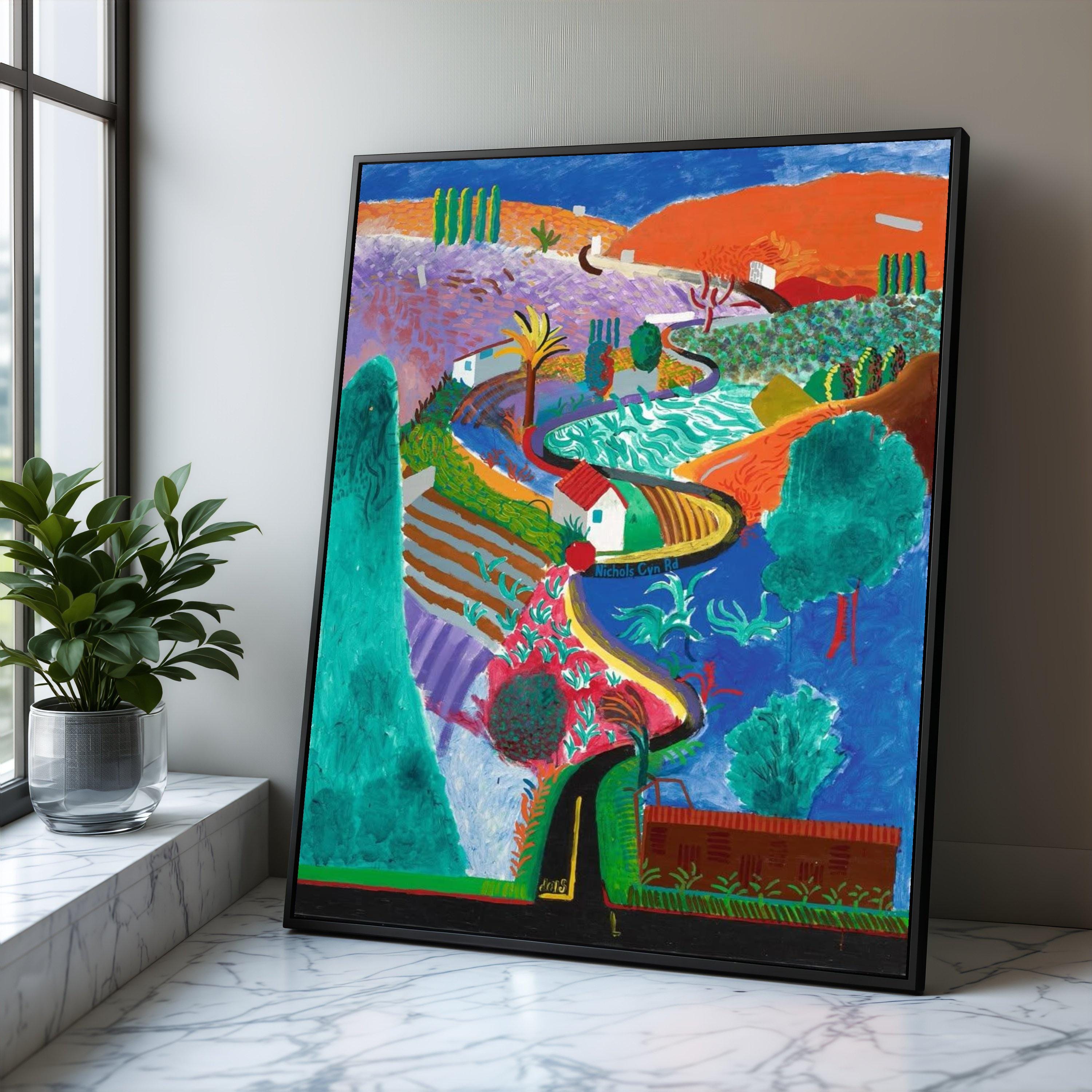 David Hockney Canvas Print, Colorful Landscape, Modern Abstract