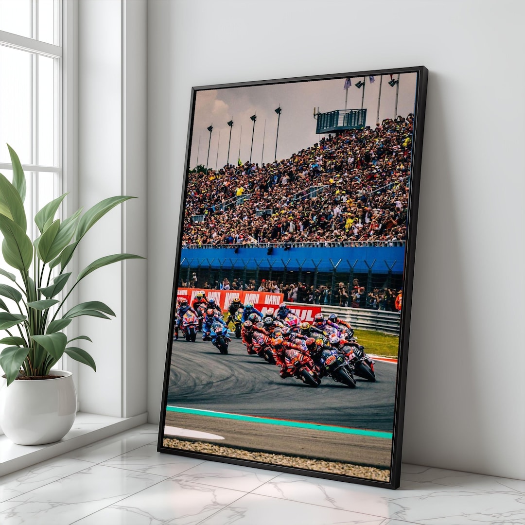 Motogp Race Canvas Print, High-speed Motorcycle Wall Art - Etsy
