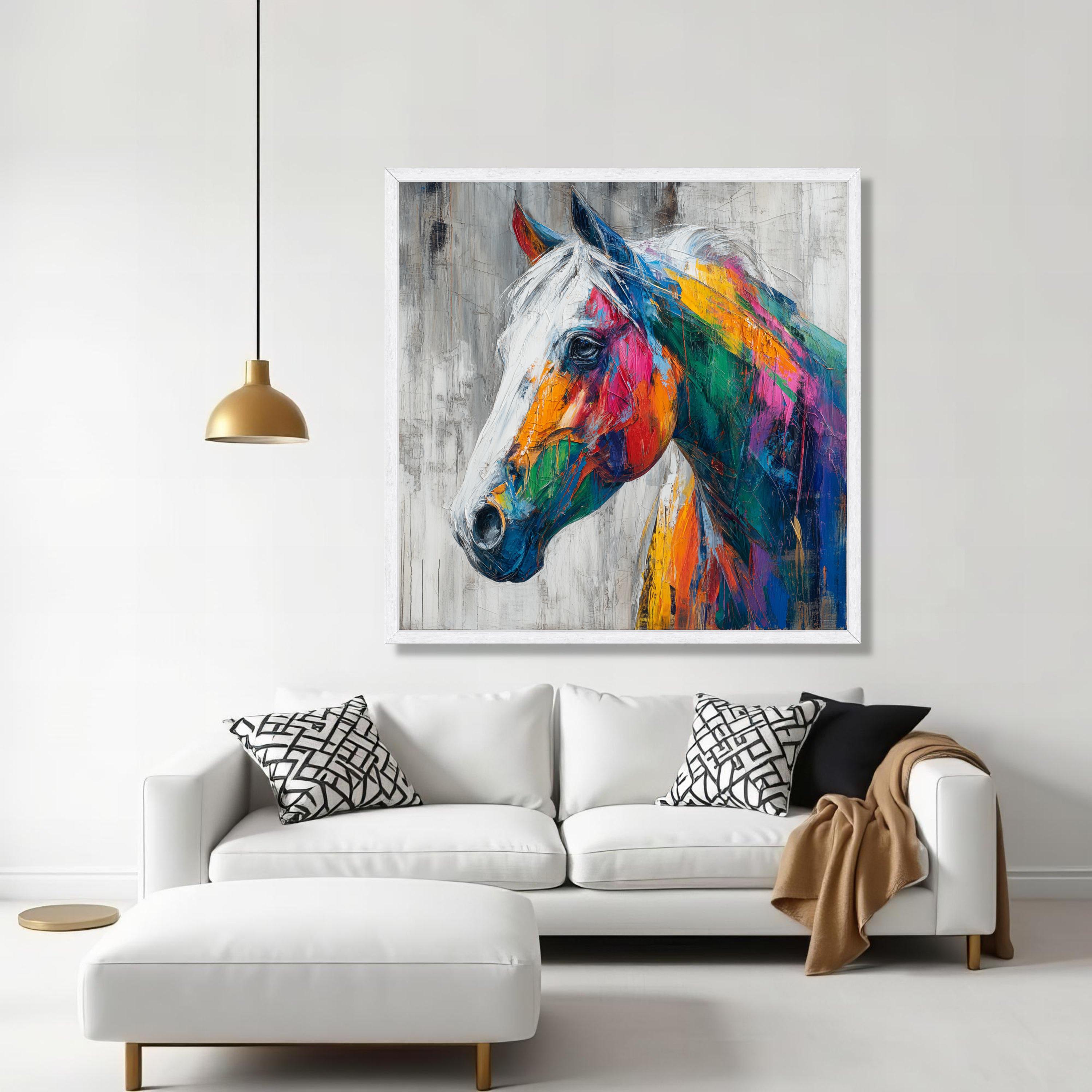 Colorful Abstract Horse Portrait, Ready to Hang Canvas Art - Etsy
