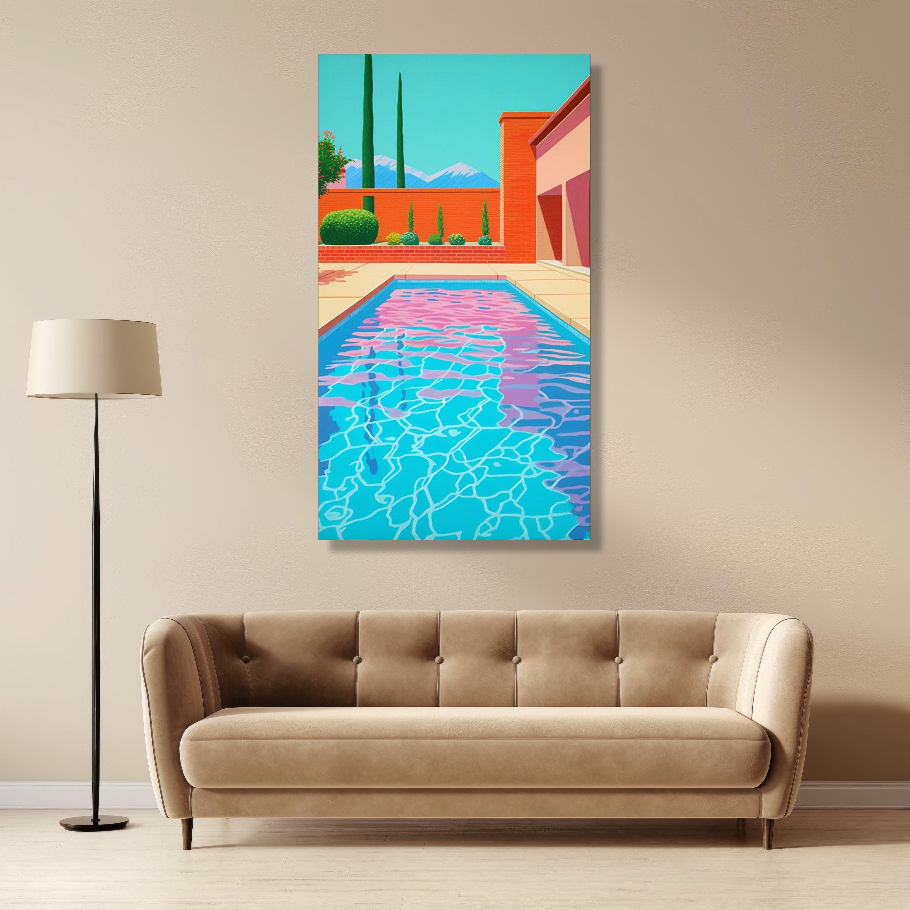 Pool Canvas David Hockney Pool Canvas, Mid-century Modern Wall Art - Etsy UK