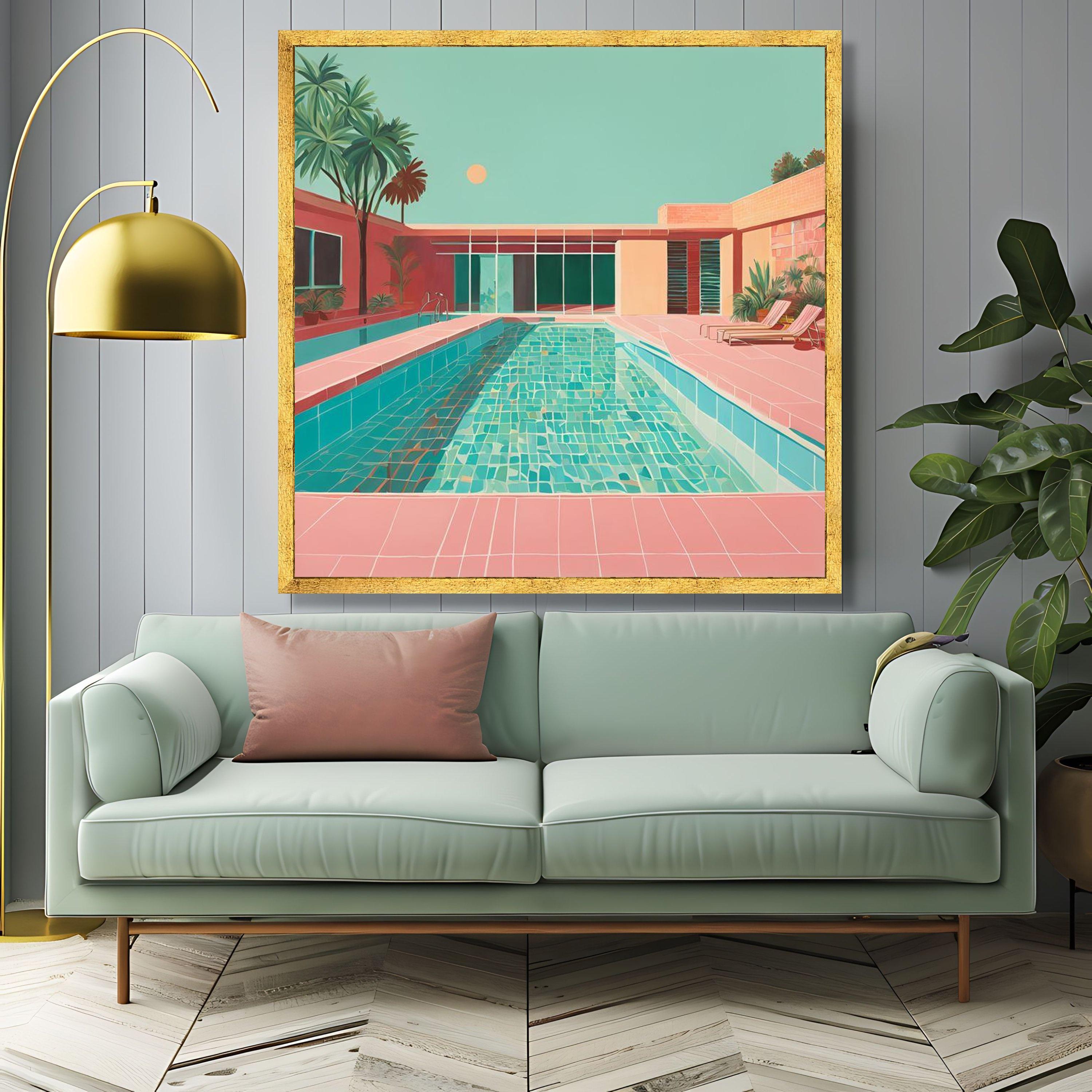David Hockney Swimming Pool Canvas Print, Mid-century Modern Art - Etsy UK